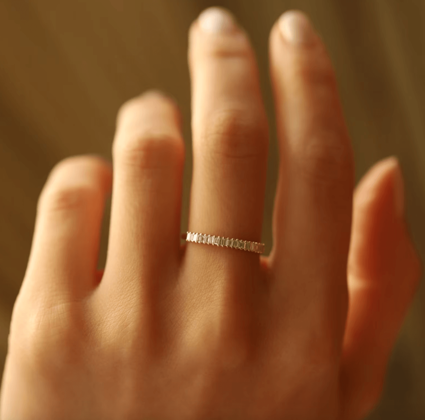 0.28 Karat Baget Pırlanta Yüzük - Siyan - Mim Diamond