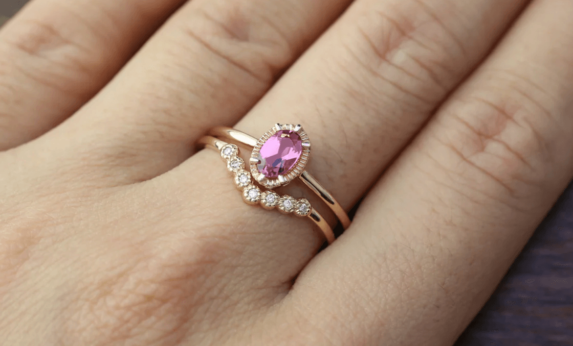 Vintage Pırlanta Safir Yüzük - Opines