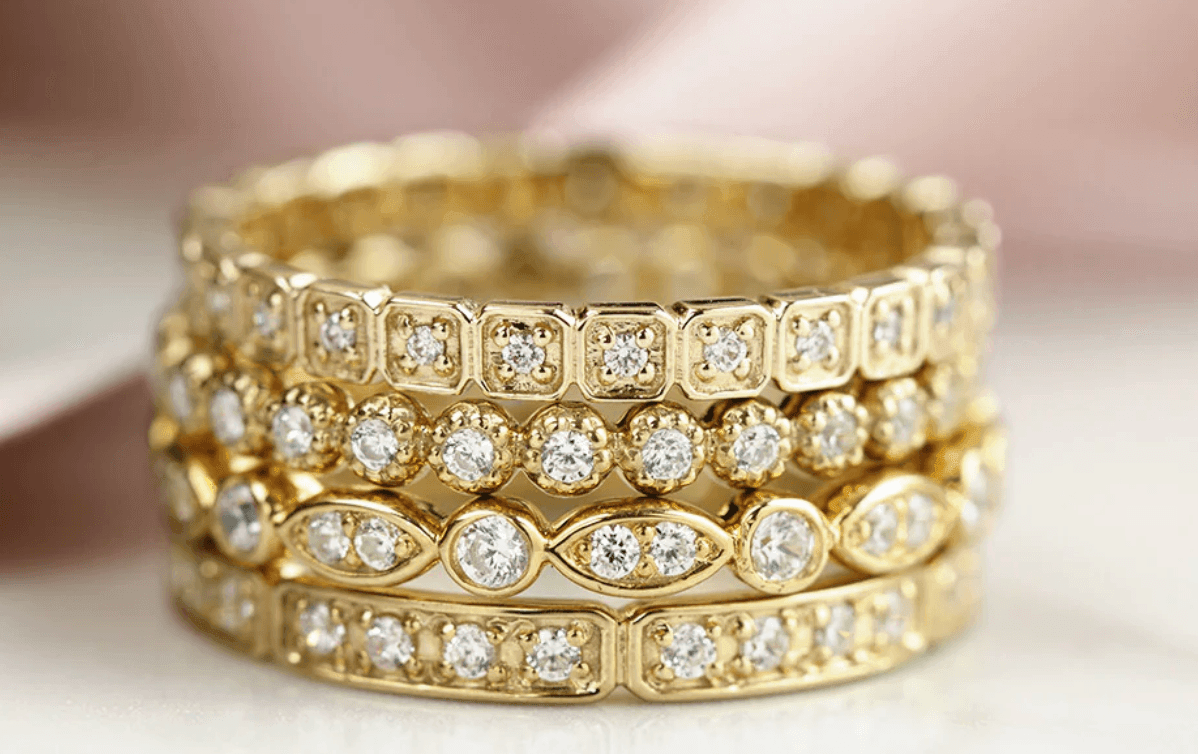 Vintage Tamamlayıcı Yüzük - pomlen - Mim Diamond