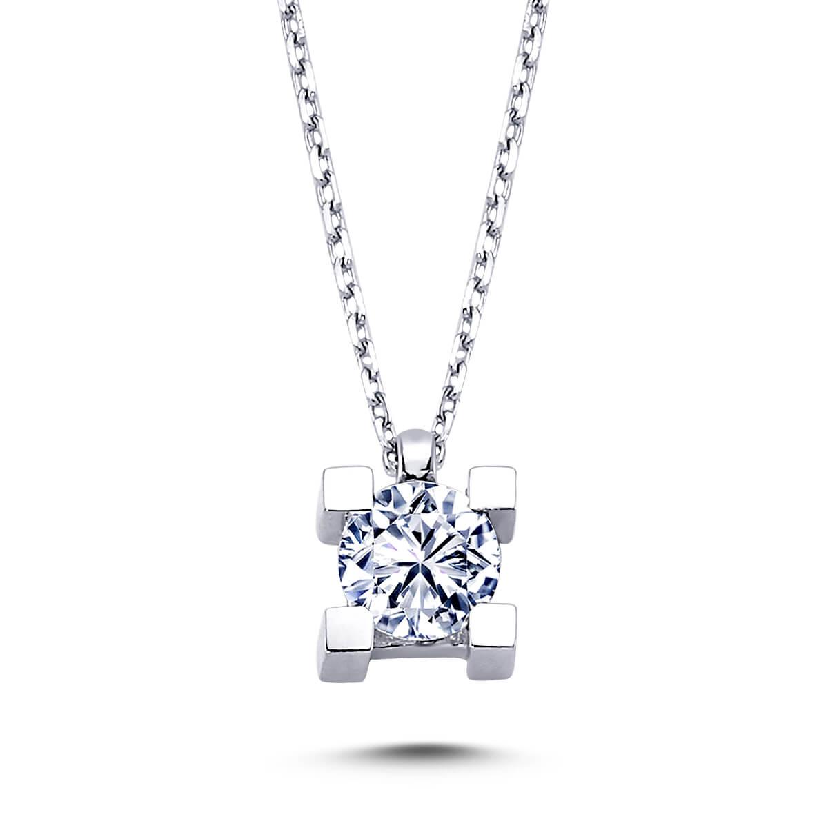 0,40 Karat Pırlanta Tektaş Kolye - Mim Diamond