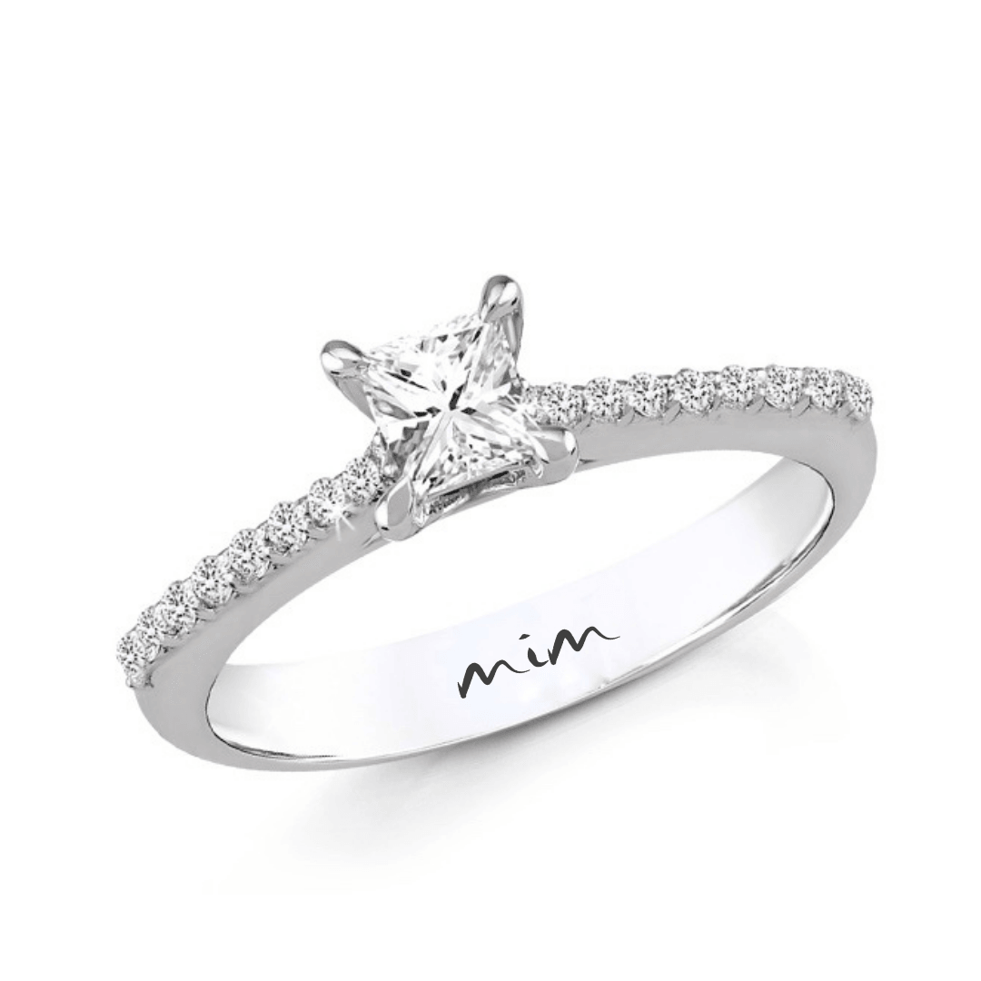 Prenses Kesim Pırlanta Tektaş Yüzük 0.50 Karat - Mim Diamond