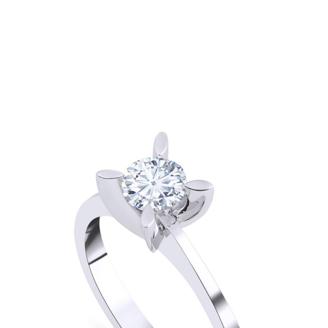 Badem Tırnak Tektaş Pırlanta Yüzük