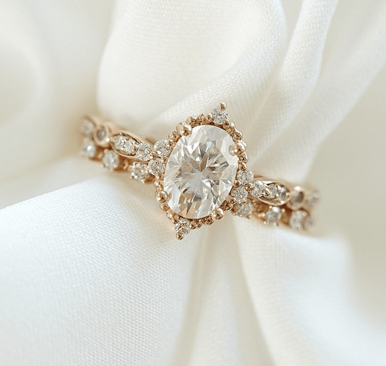 Oval Vintage Mozanit Yüzük - Kastra