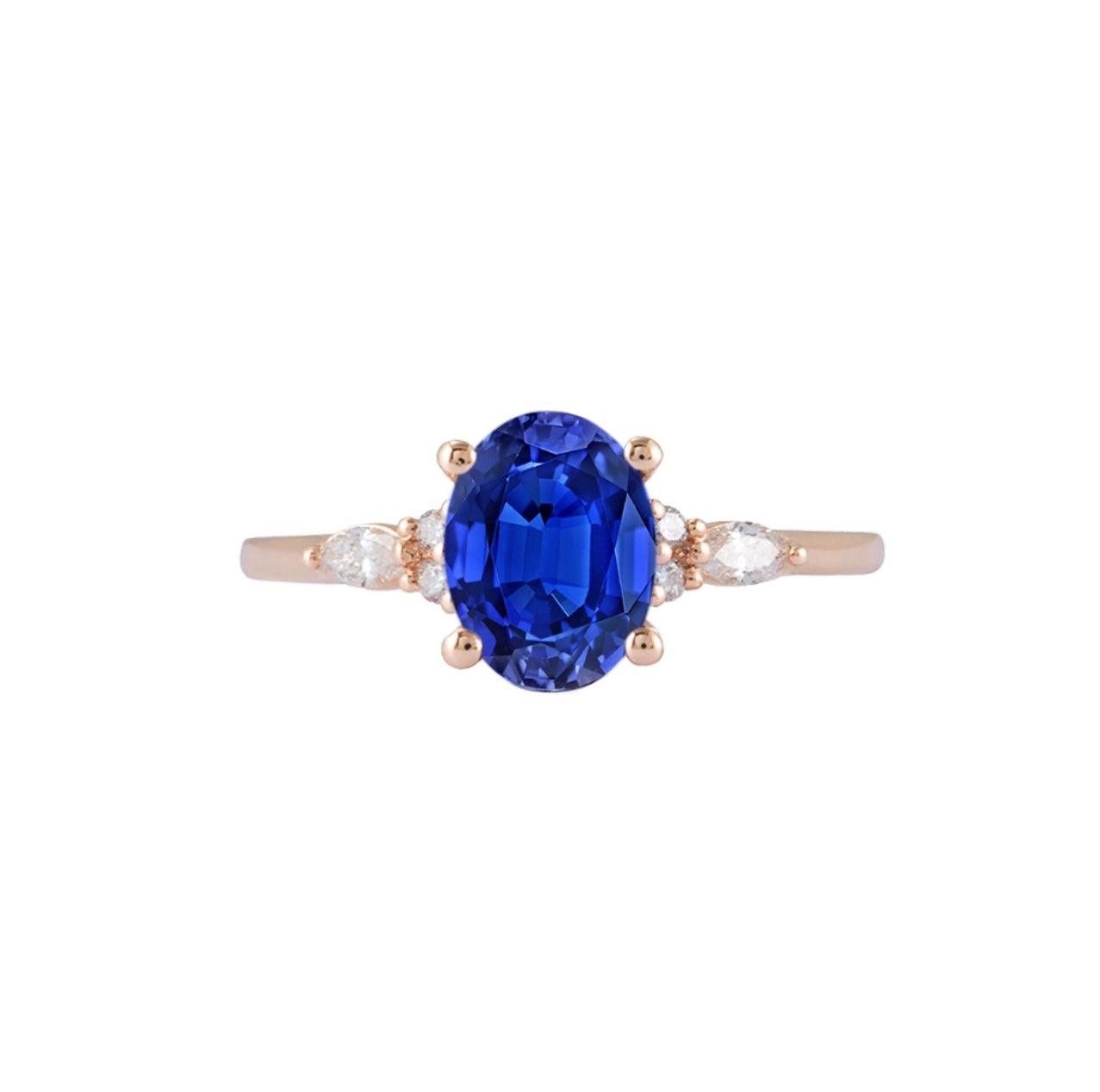 Oval Vintage Safir Yüzük - Castor