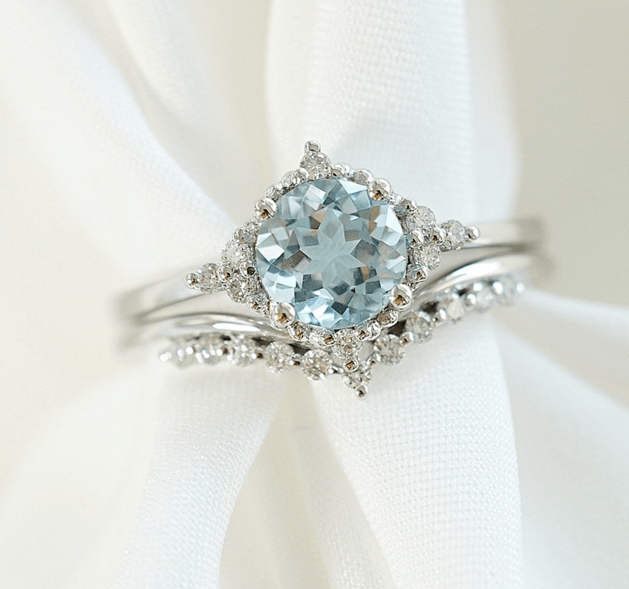 Vintage Akuamarin Evlilik Teklifi Yüzüğü - Minelava