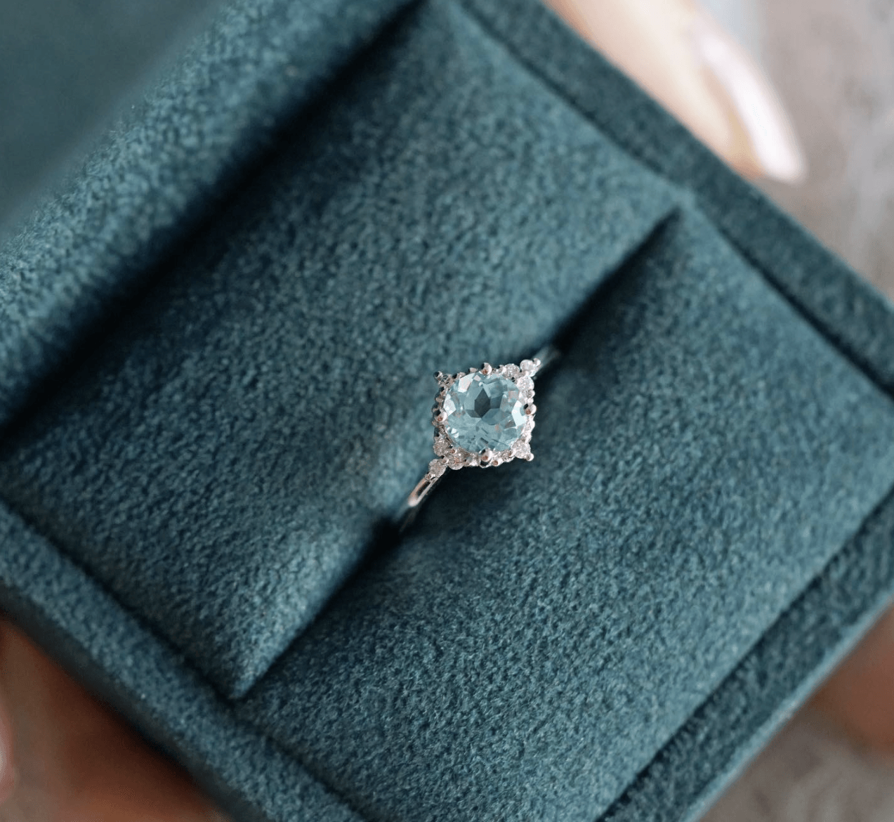 Vintage Akuamarin Evlilik Teklifi Yüzüğü - Minelava
