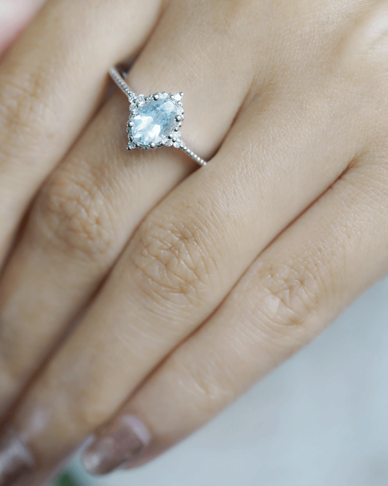 Vintage Akuamarin Pırlanta Yüzük - Achird