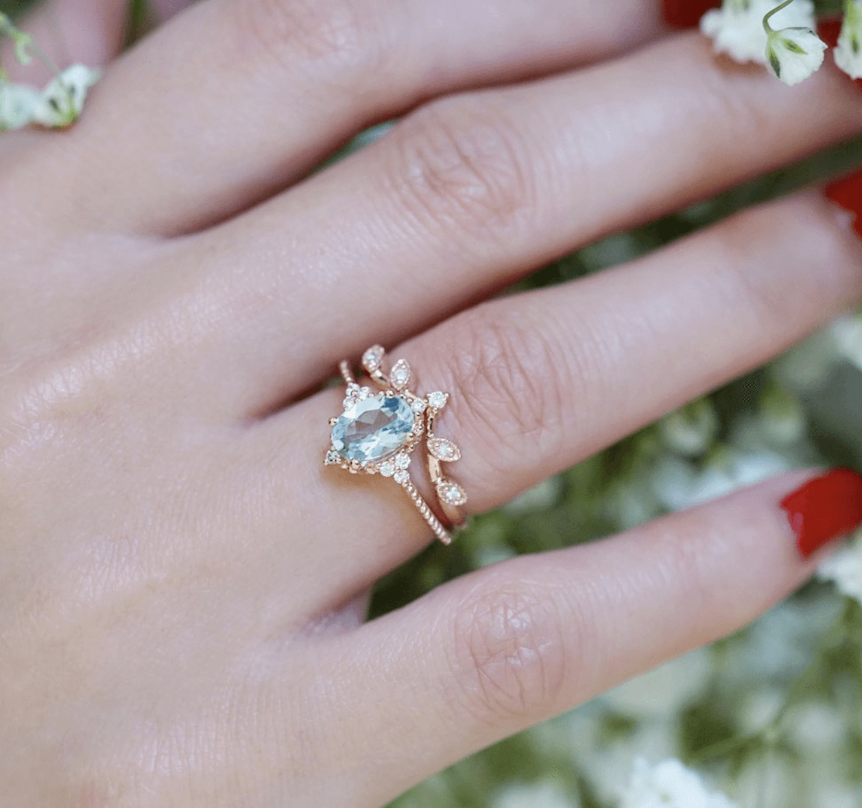 Vintage Akuamarin Pırlanta Yüzük - Achird