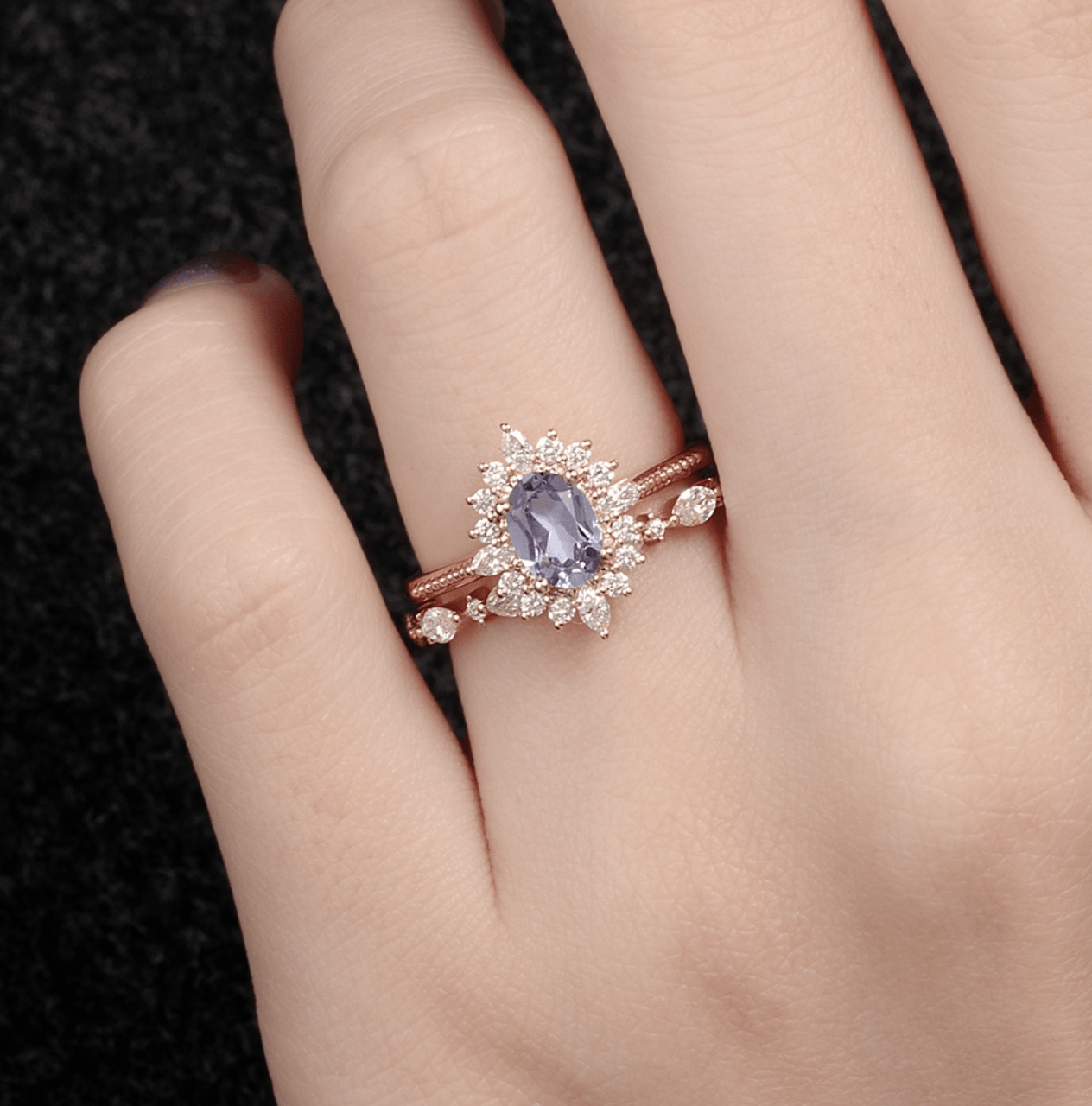 Vintage Art Deco Oval Alexandrite Yüzük - Acubens