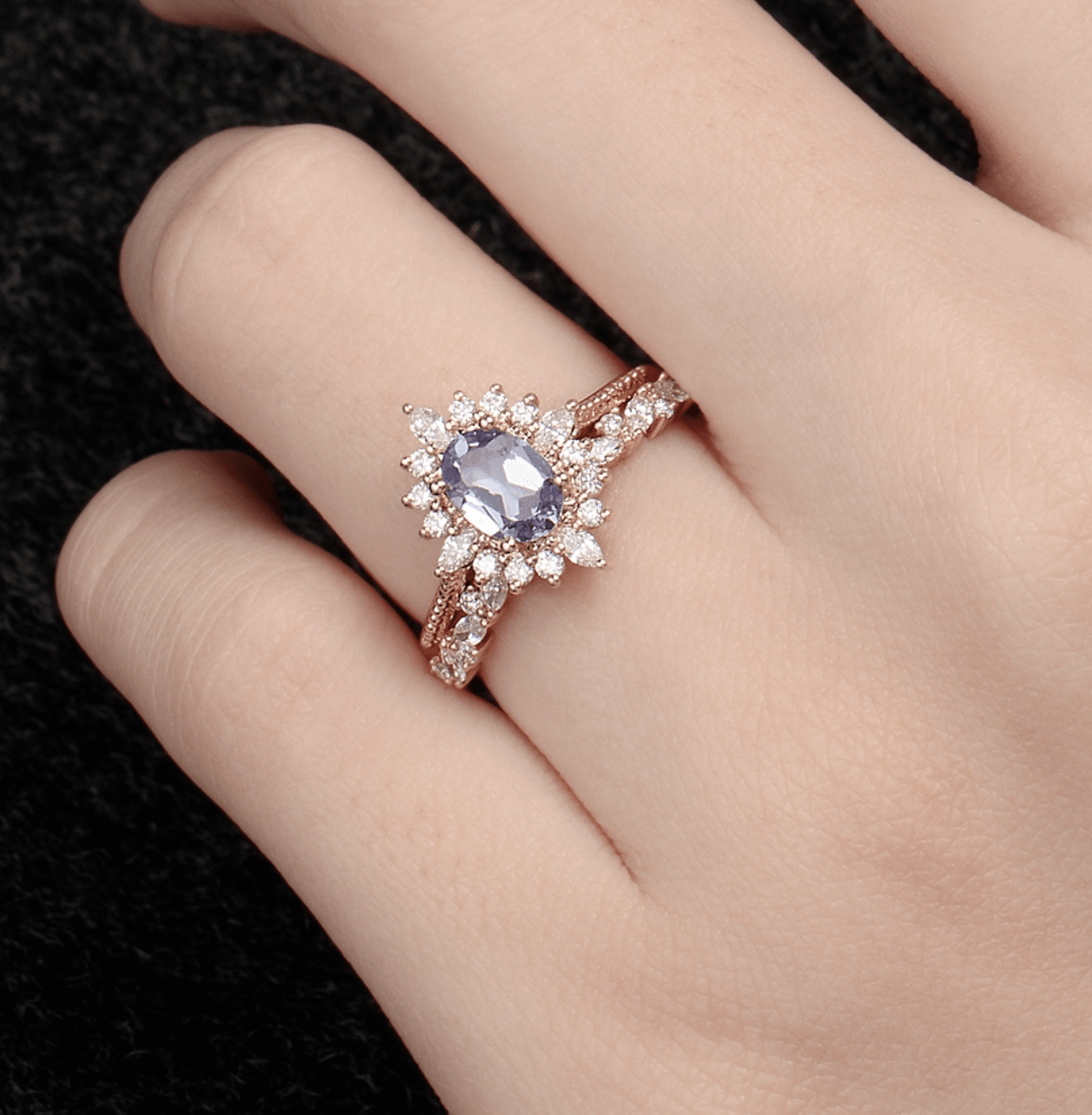 Vintage Art Deco Oval Alexandrite Yüzük - Acubens