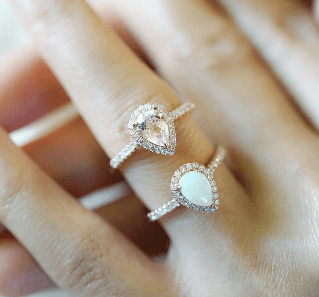 Vintage Damla Morganit Evlilik Teklifi Yüzüğü - Regor