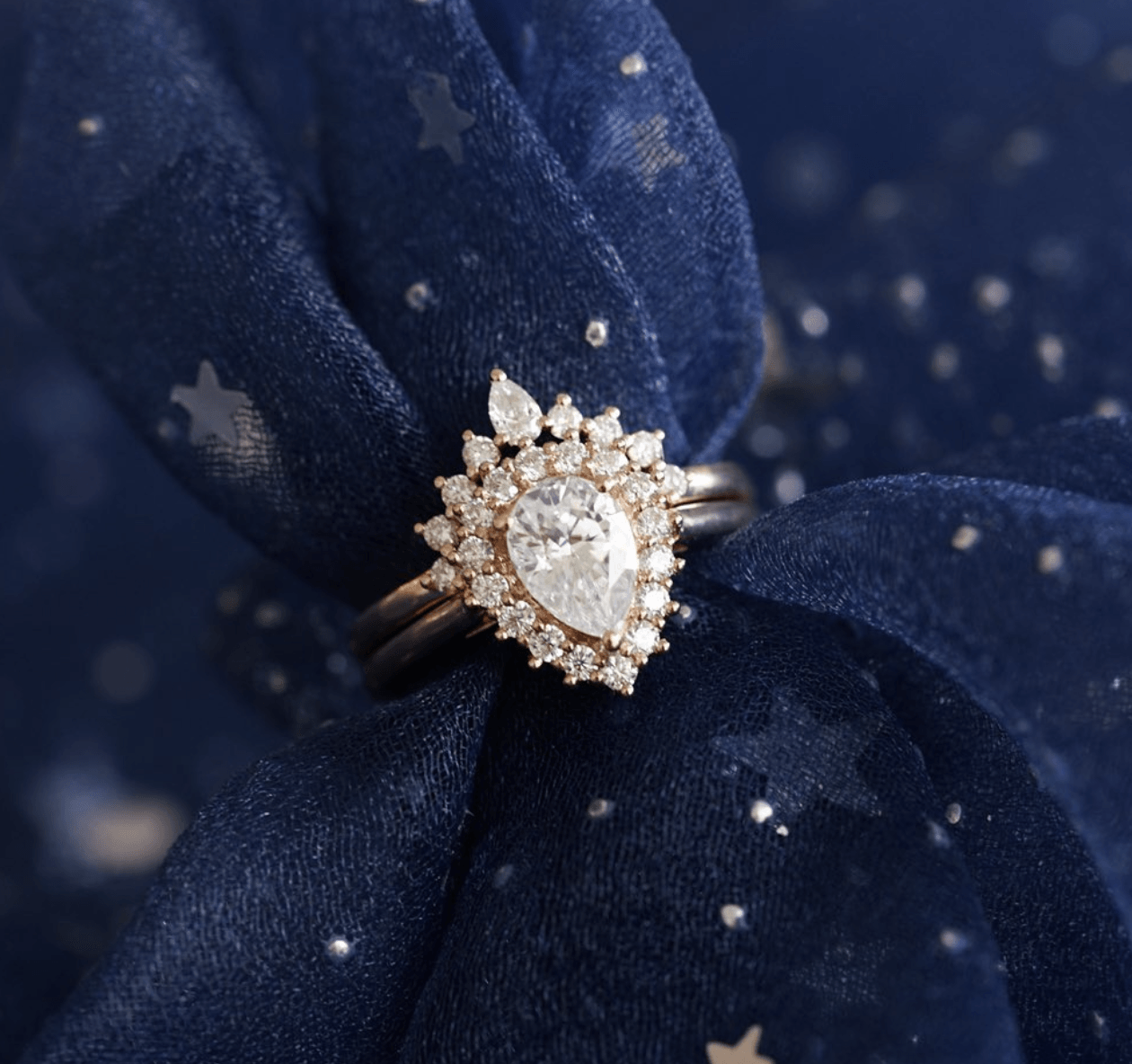 Vintage Damla Mozanit Işık Halkası Yüzük - Merope