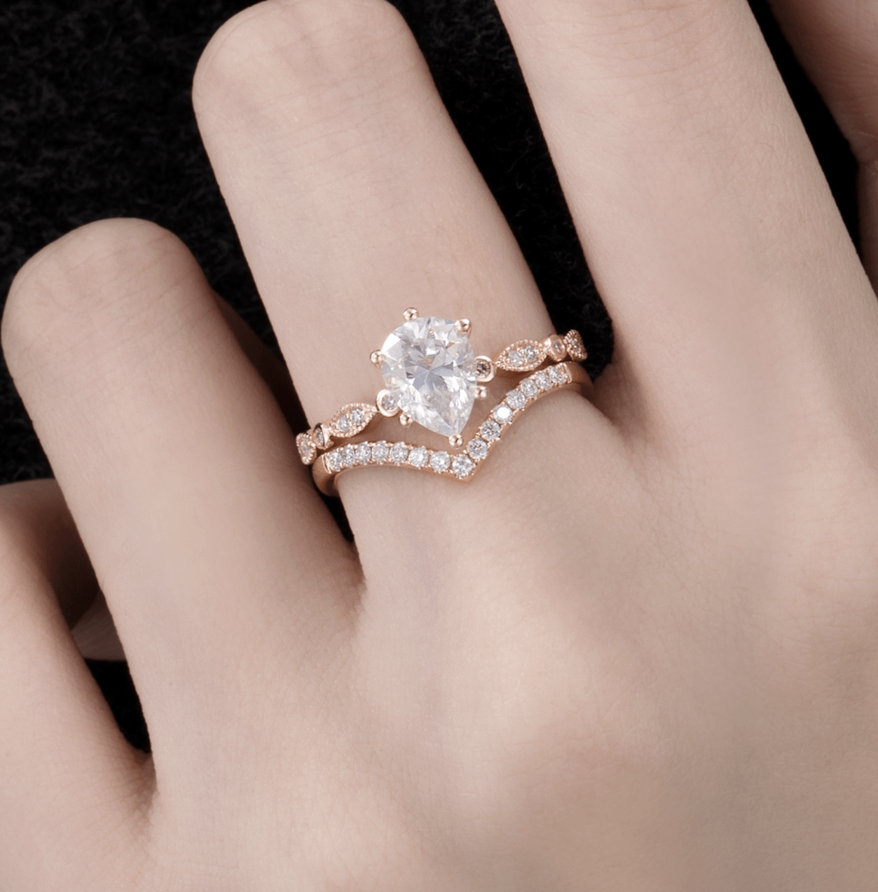 Vintage Esintili Damla Mozanit Yüzük - Situla