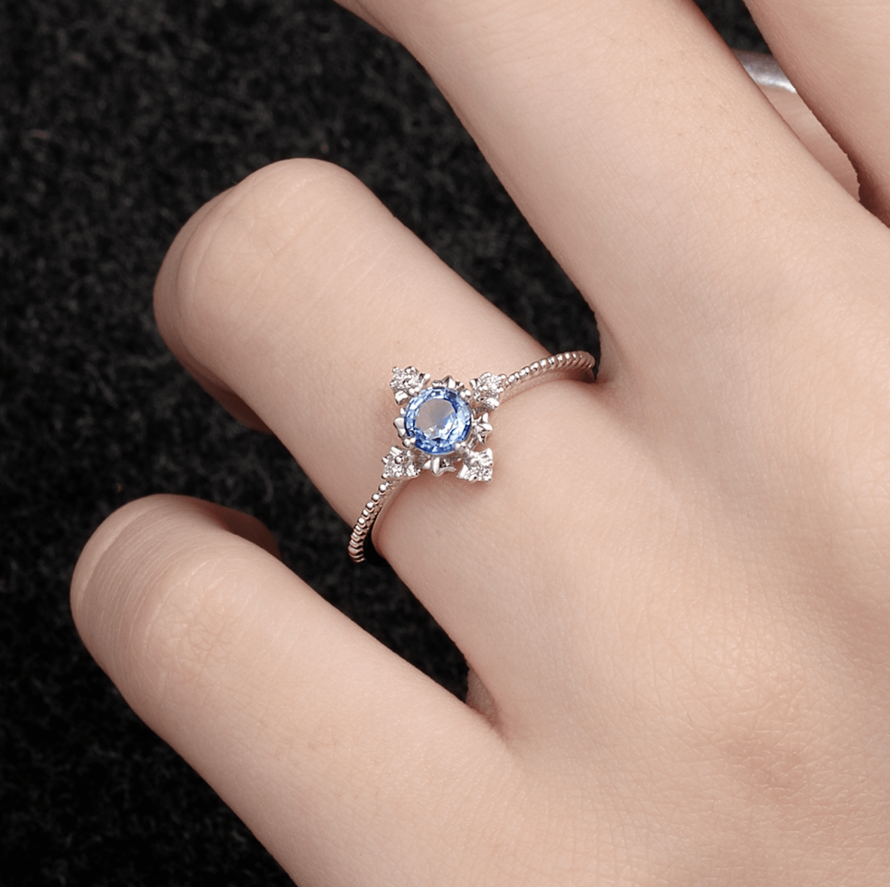 Vintage Kar Tanesi Safir Yüzük - Nekkar