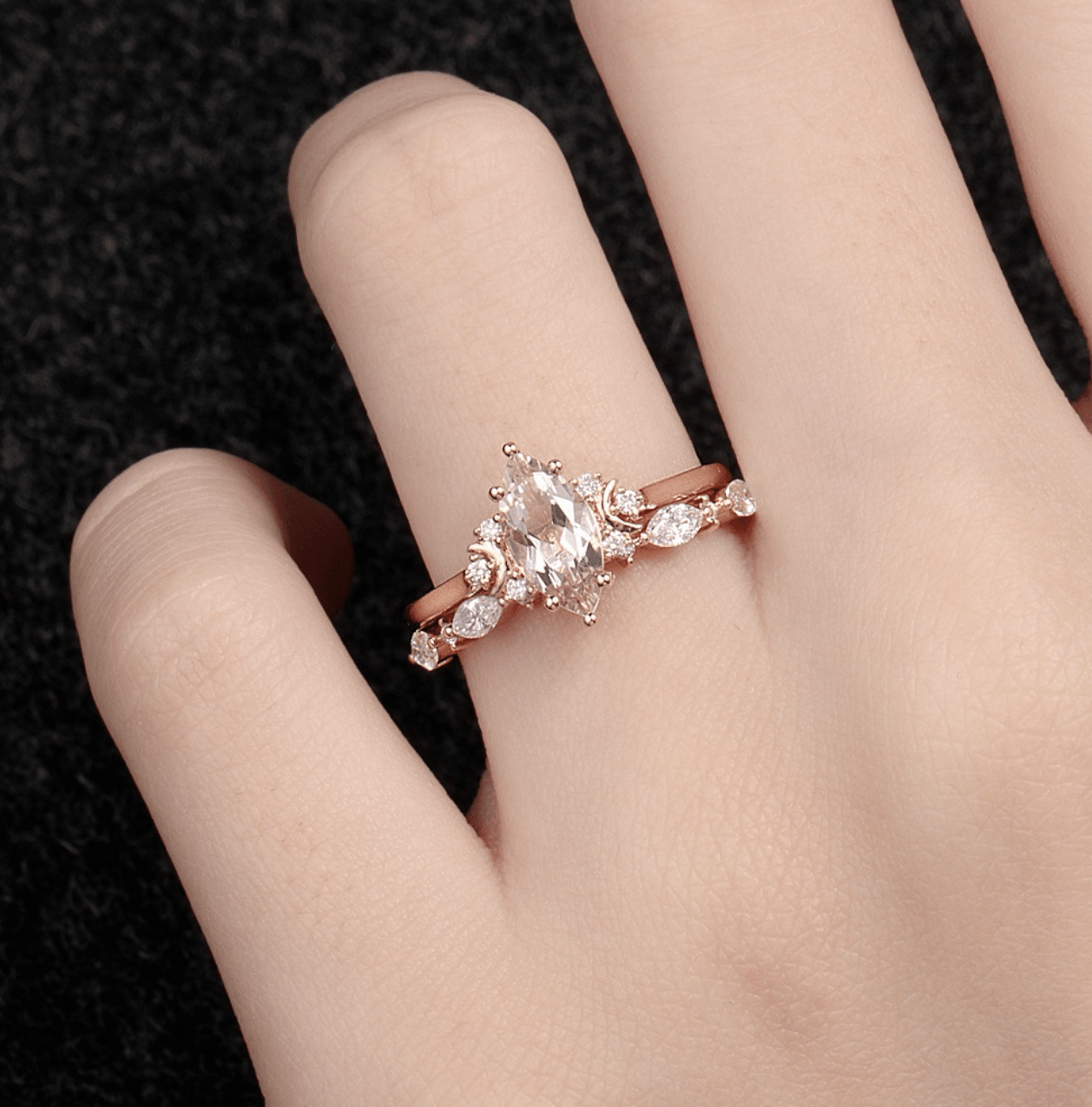 Vintage Morganit Hilal Yüzük - Alrischa