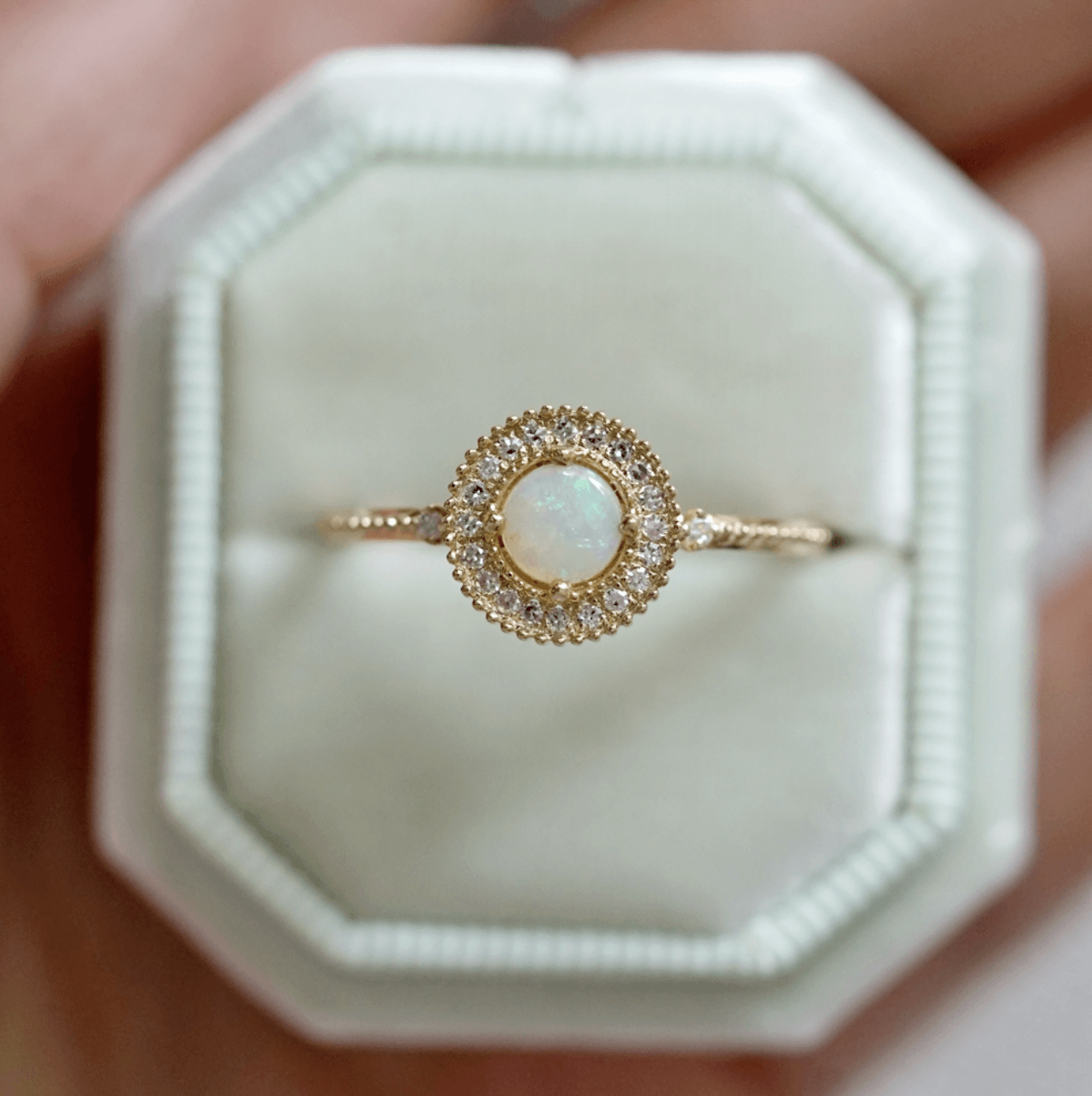 Vintage Opal Işık Halkası Yüzük - Algenib