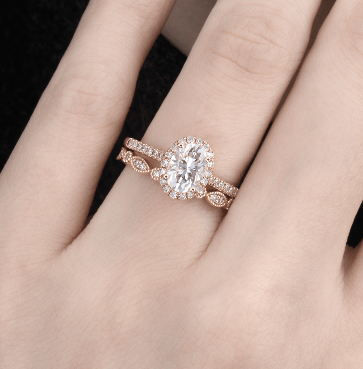 Vintage Oval Mozanit Işık Halkası Yüzük - Matar