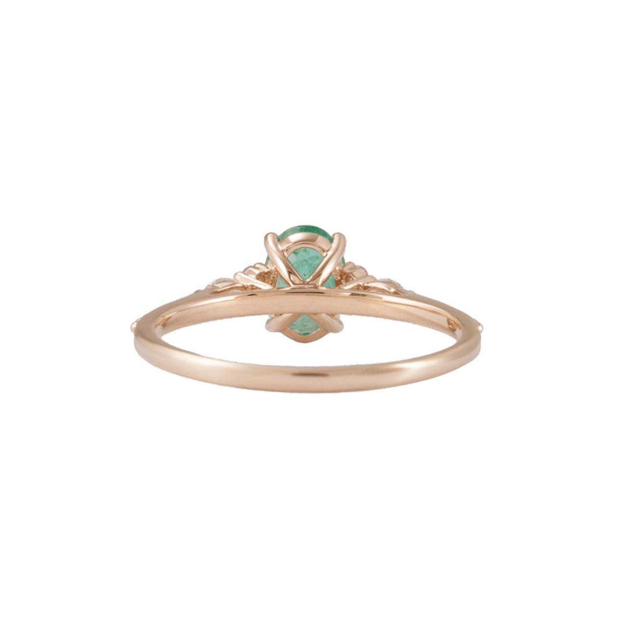 Vintage Oval Zümrüt Pırlanta Evlilik Teklifi Yüzüğü - Giennah