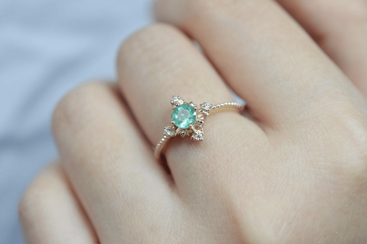 Vintage Zümrüt Yüzük - Misam - Mim Diamond