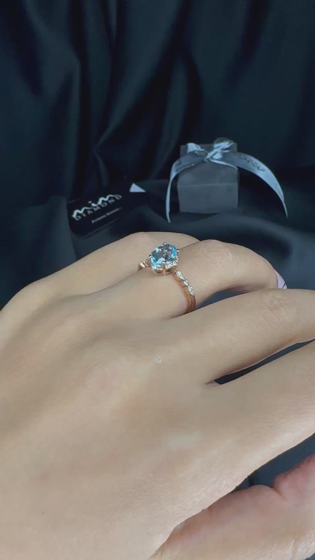 Vintage Akuamarin Evlilik Teklifi Yüzüğü - Sargas