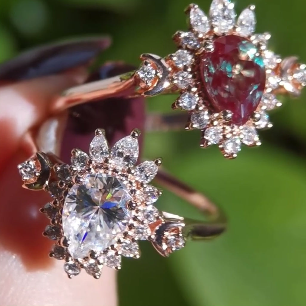 Винтажное кольцо с каплей муассанита - Almach