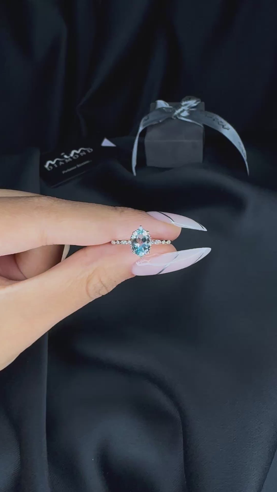 Vintage Akuamarin Evlilik Teklifi Yüzüğü - Sargas