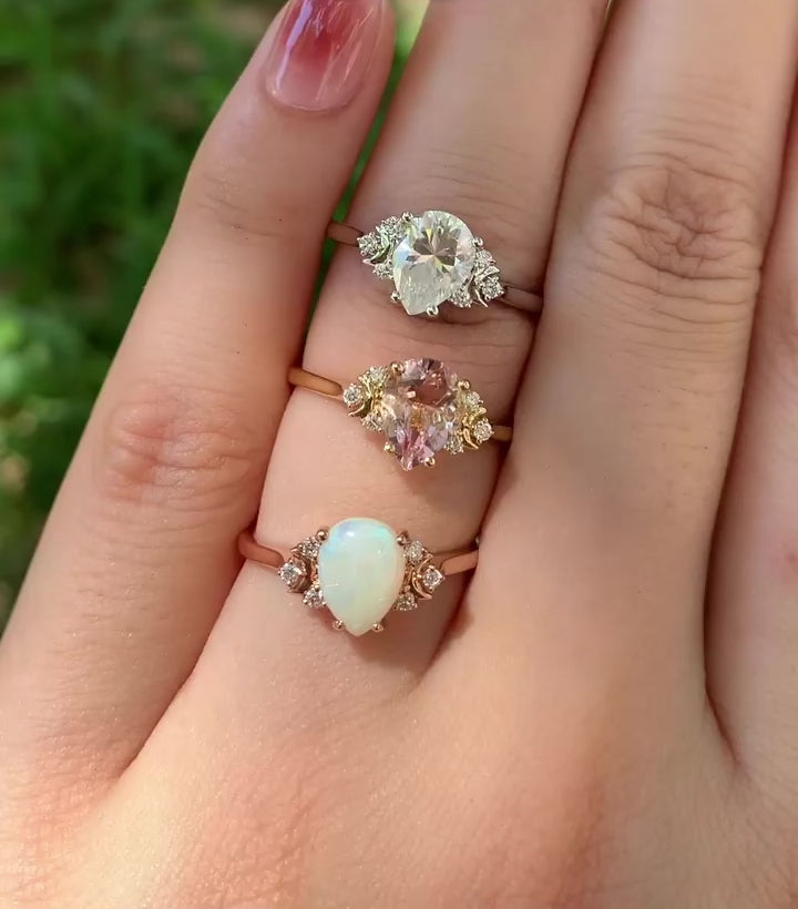 Винтажное кольцо с каплей опала - Беллатрикс