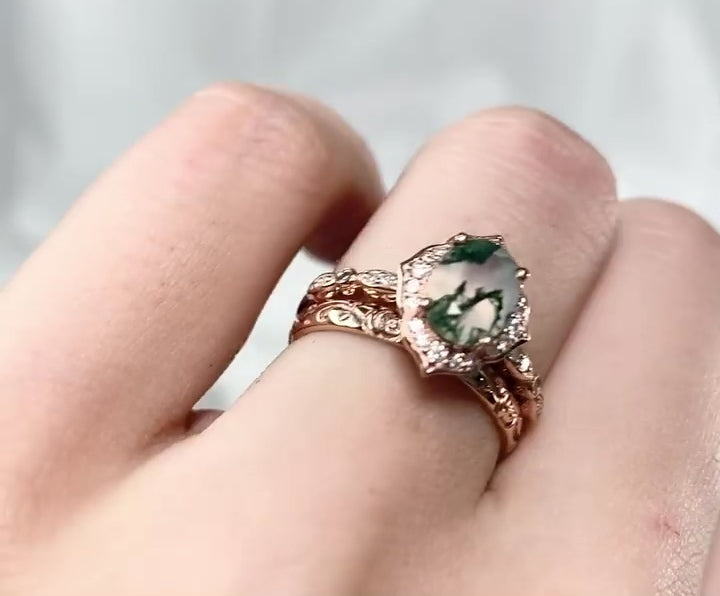 Vintage Wedding Band Ring - Rose