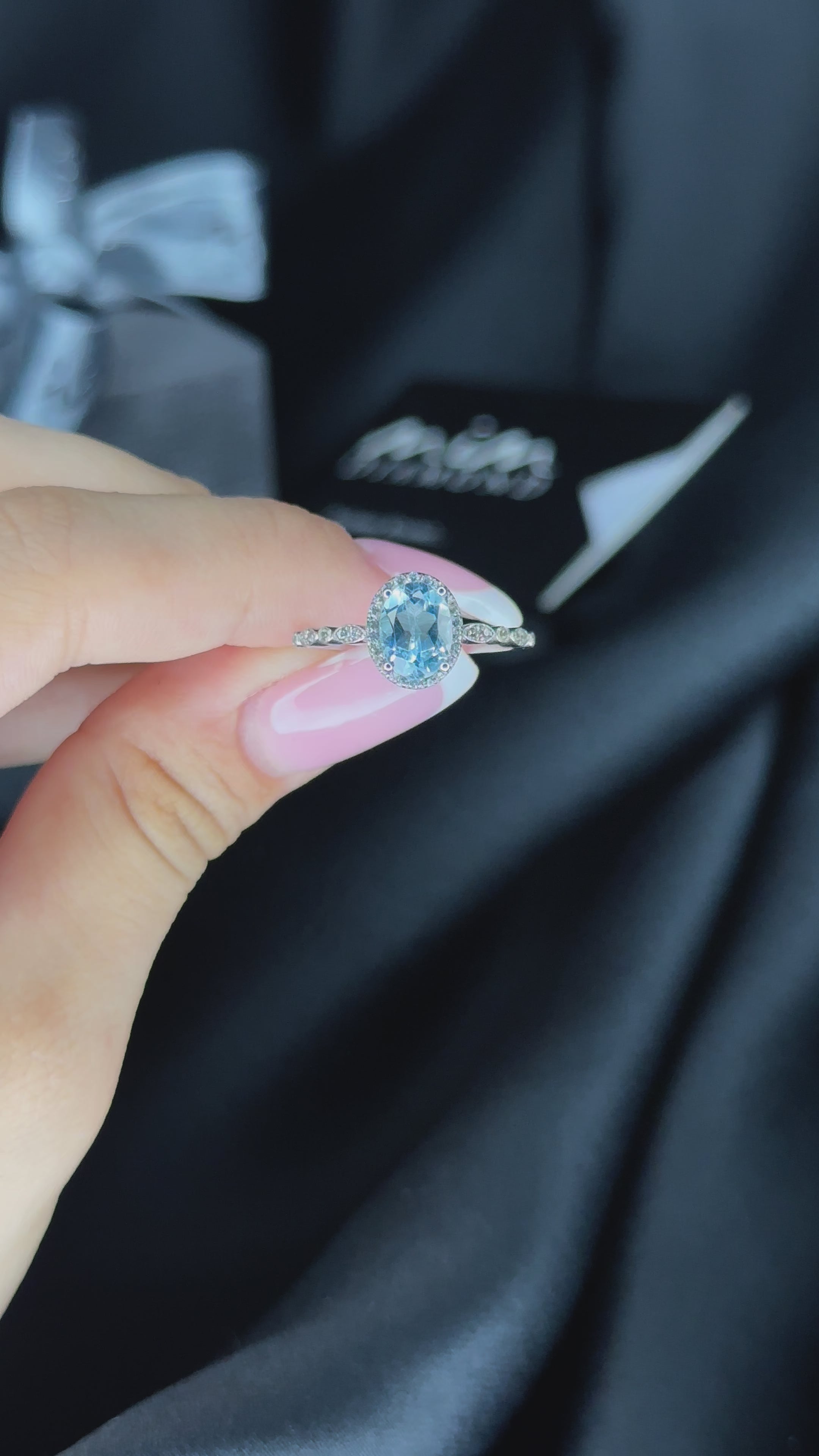 Винтажное кольцо с овальным аквамарином - Syrma