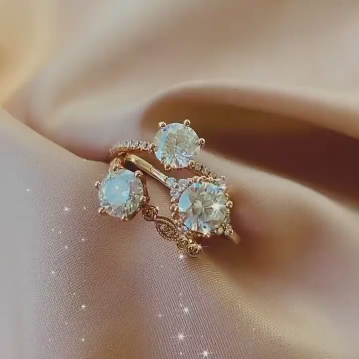 Винтажное кольцо для предложения руки и сердца из муассанита - Mizar