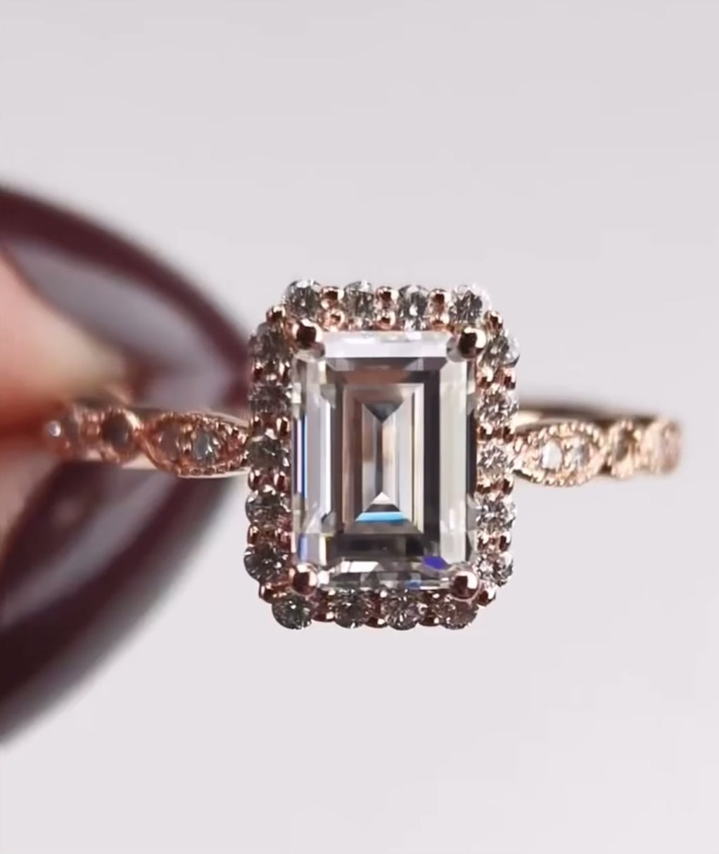 Кольцо с муассанитом в винтажном стиле - Sheratan