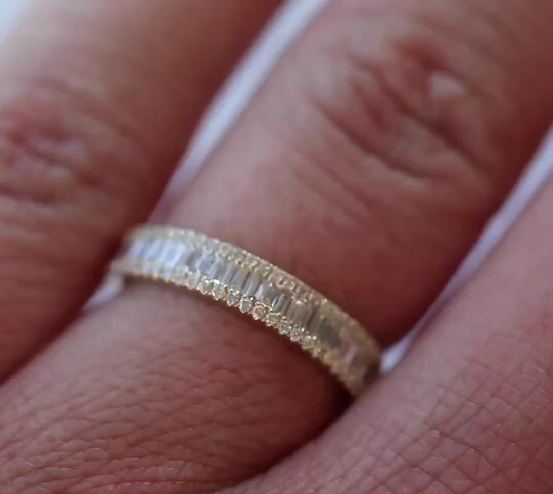 0.75 Carat Designer Baguette Diamond Ring - Arel