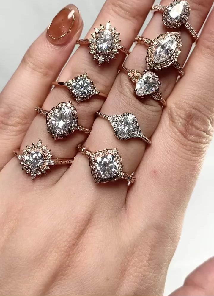 Винтажное кольцо с муассанитом для предложения руки и сердца - Navi