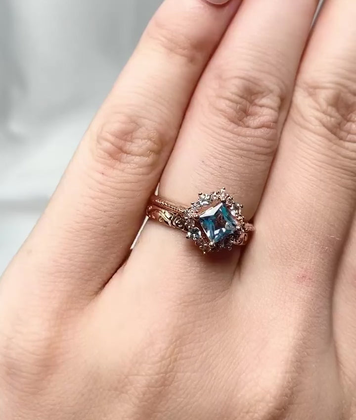 Vintage Wedding Band Ring - Rose