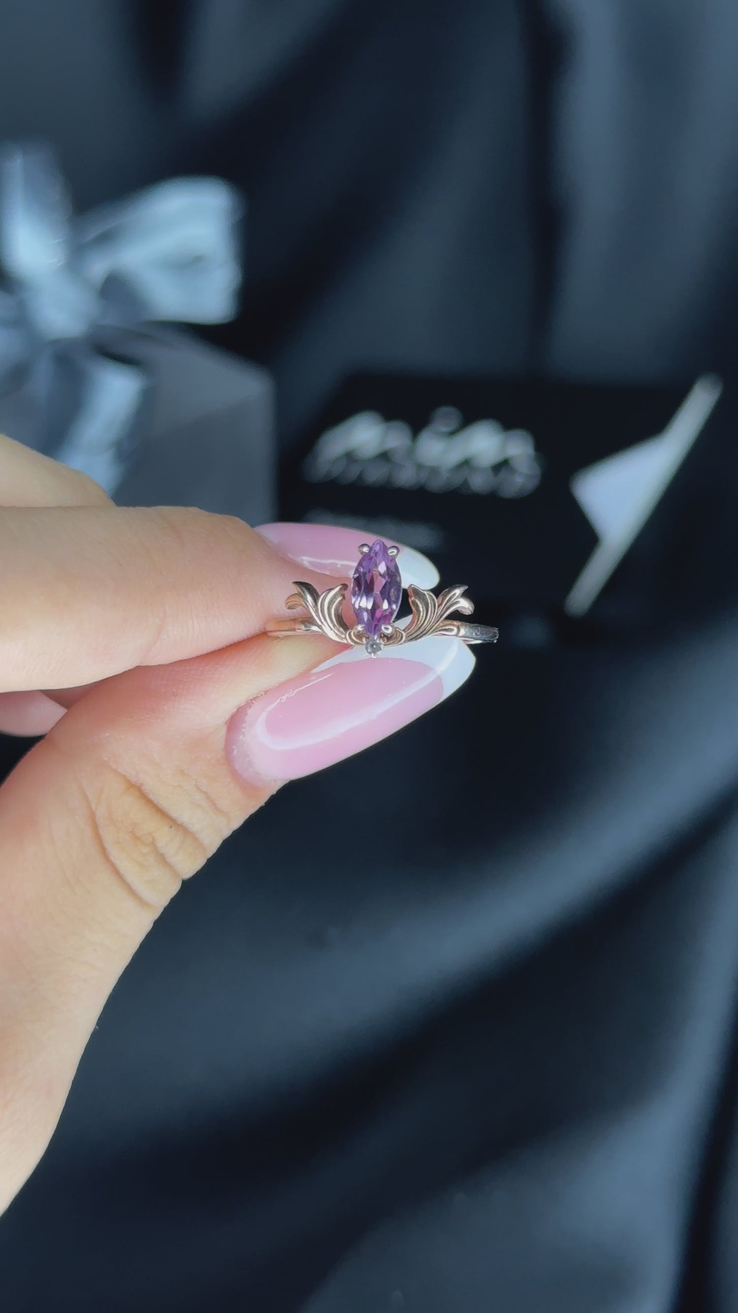 Винтажное кольцо с александритом маркиз - Ayzen