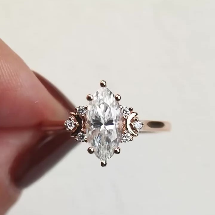 Винтажное кольцо с полумесяцем из муассанита - Alrami