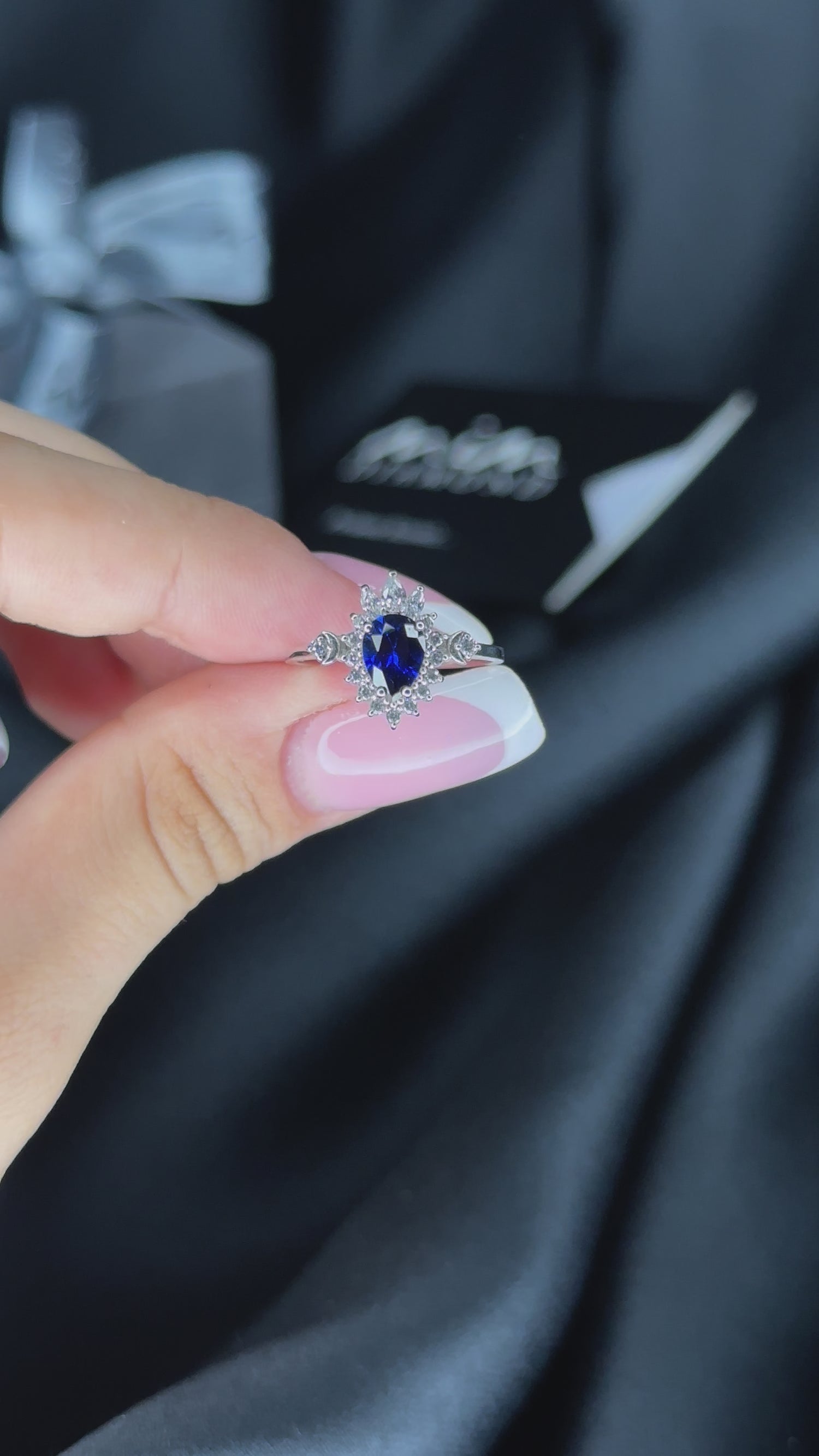 Винтажное кольцо с изумрудом в форме капли - Mintaka