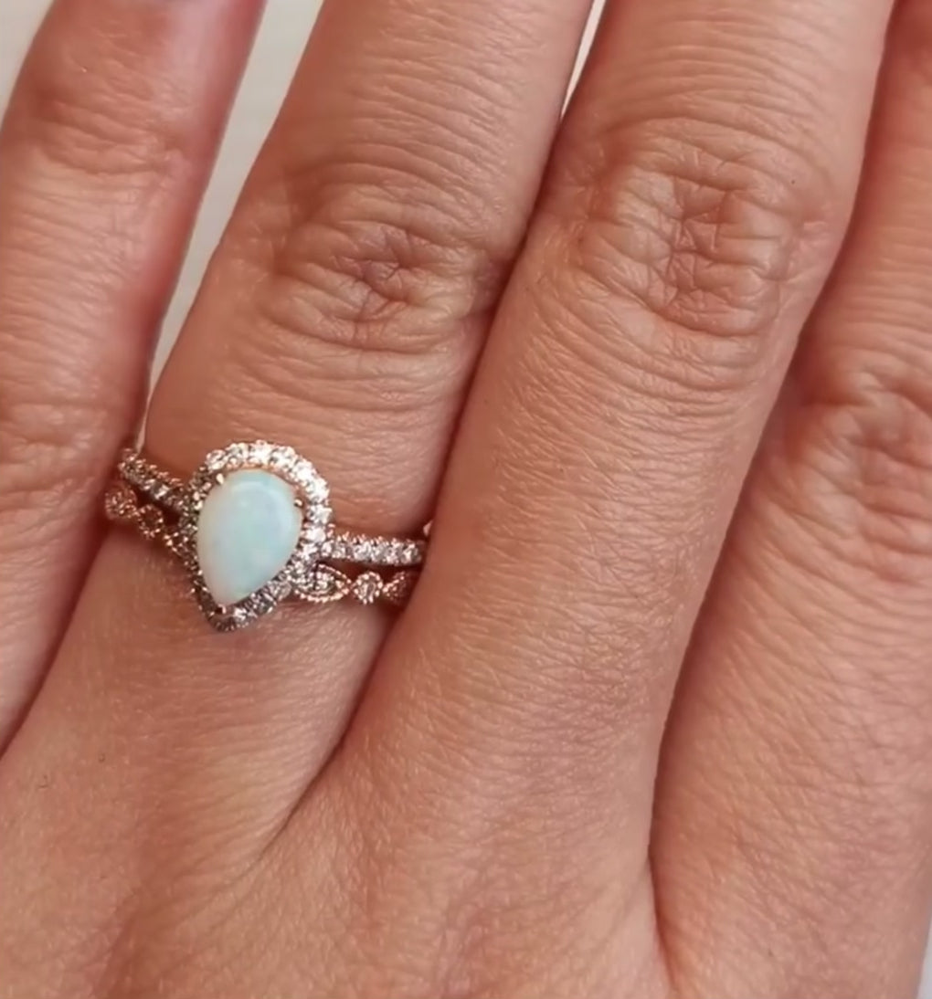 Винтажное кольцо с каплей опала - Rasalas