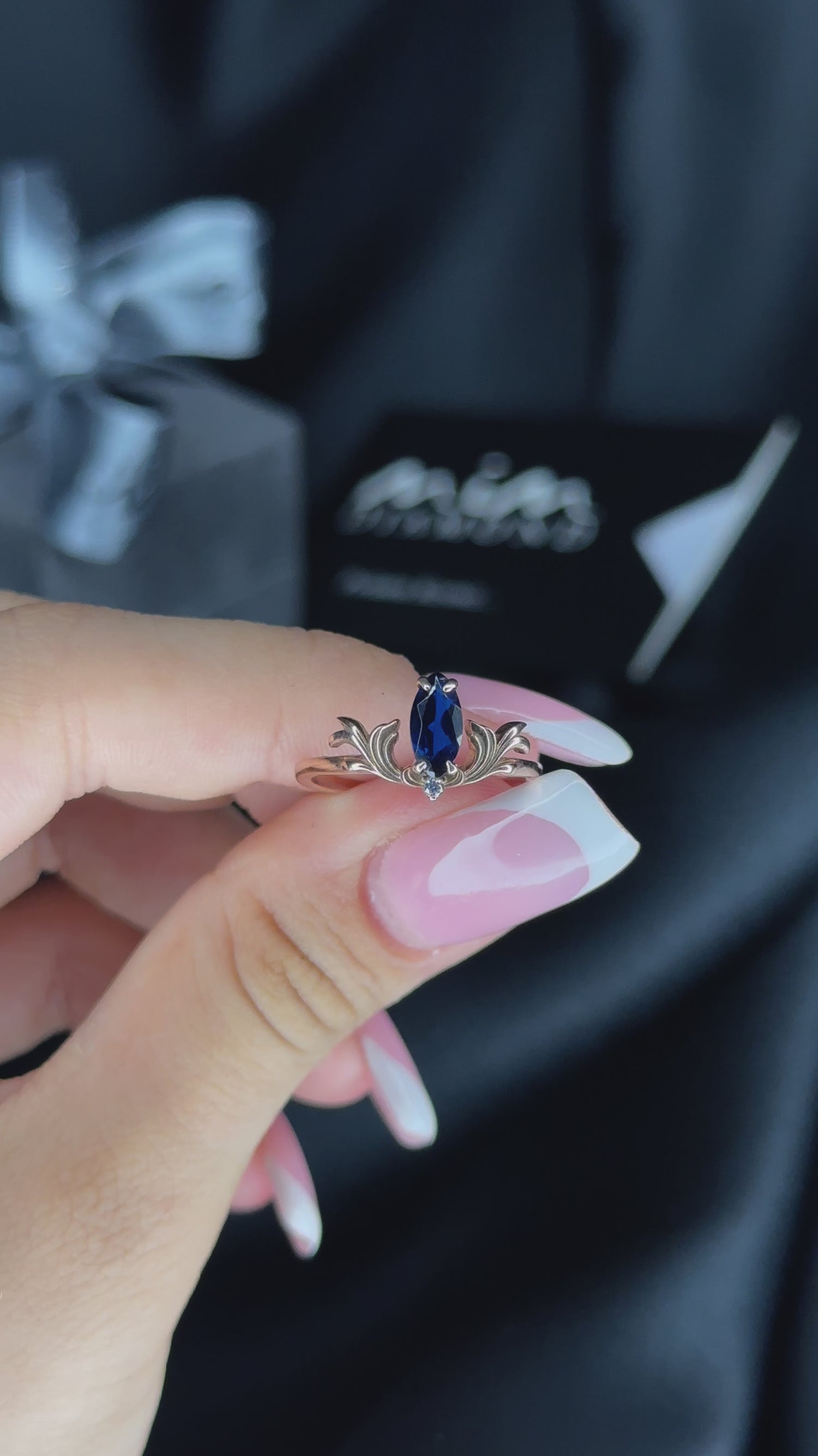 Винтажное кольцо с александритом маркиз - Ayzen