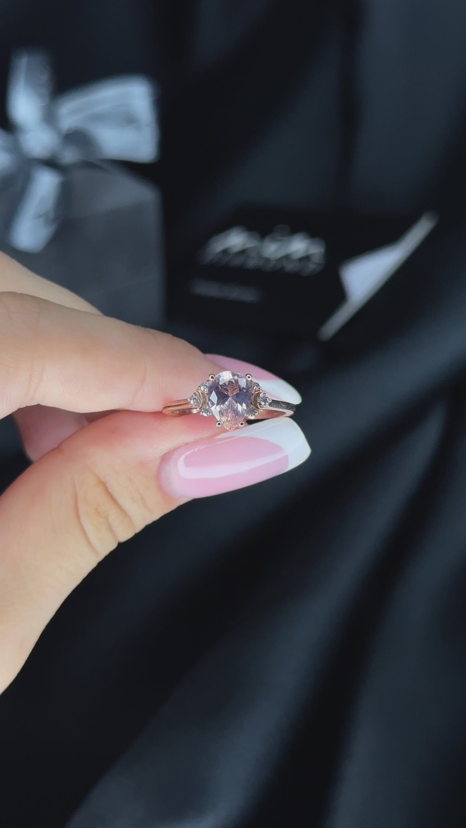 Vintage Teardrop Mozanite Crescent Ring - Alsafi