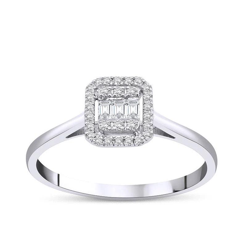 0.20 Karat Baget Pırlanta Yüzük - Stan - Mim Diamond
