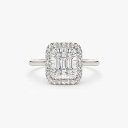 0.55 Karat Baget Pırlanta Yüzük - Anux - Mim Diamond