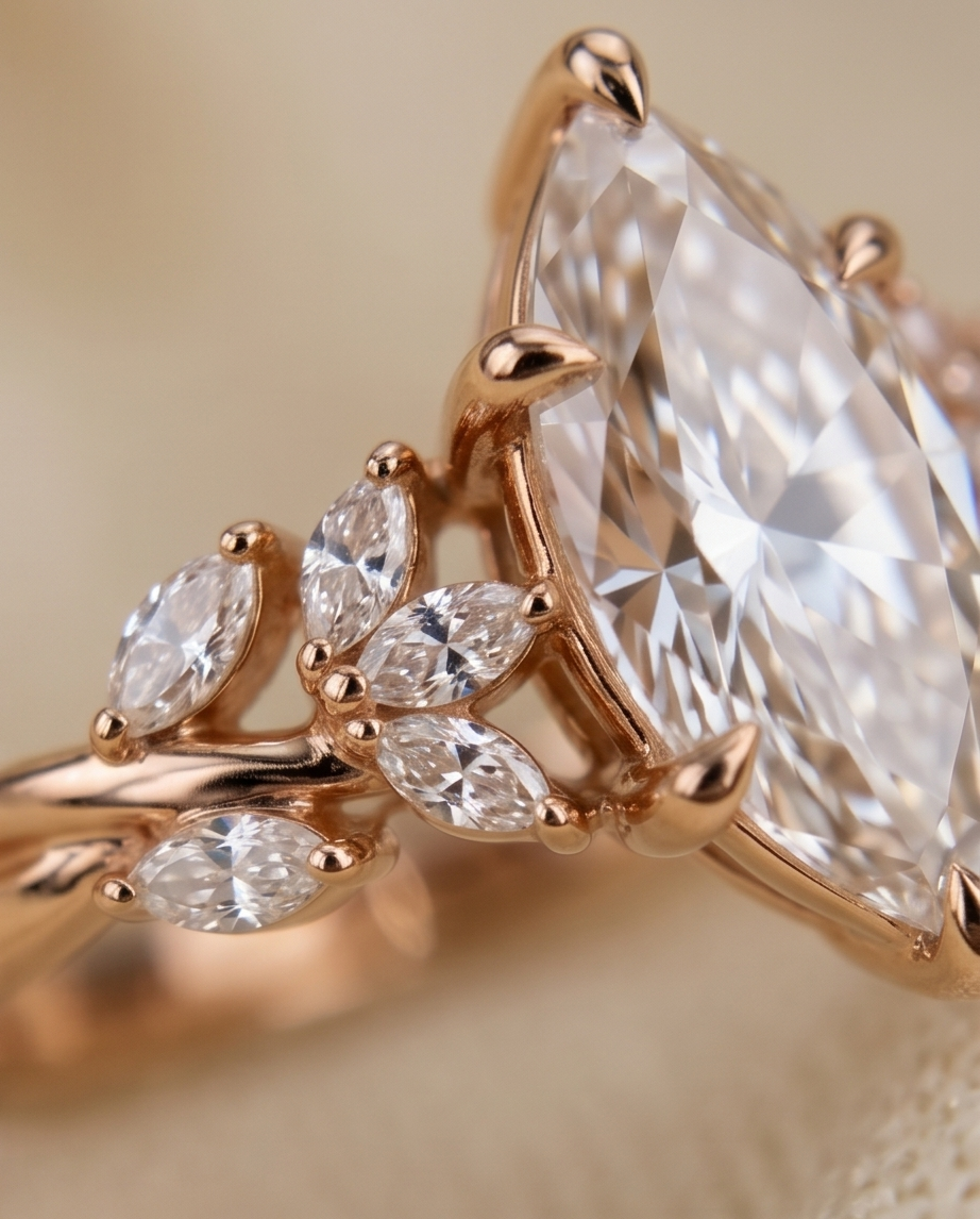 Markiz Pırlanta Tektaş Yüzük - Antos - Mim Diamond