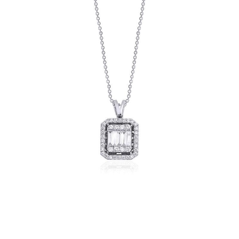 Makdis Pırlanta 0.48 Karat Baget Kolye - Mim Diamond