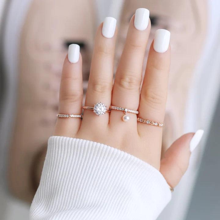 PEARL DANGLE RING - Mim Diamond