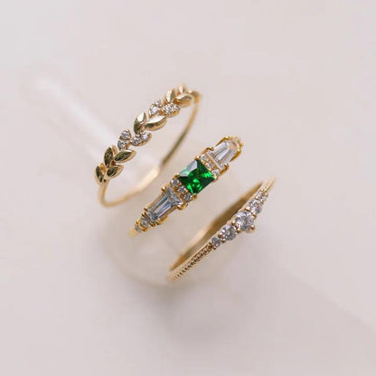 GREEN ART DECO RING - Mim Diamond