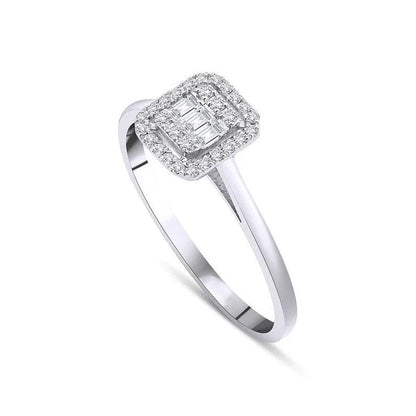 0.20 Karat Baget Pırlanta Yüzük - Stan - Mim Diamond