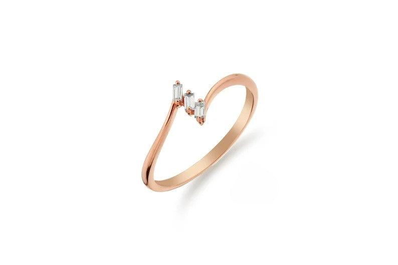 Minimal Baget Pırlanta Yüzük - Tipez - Mim Diamond