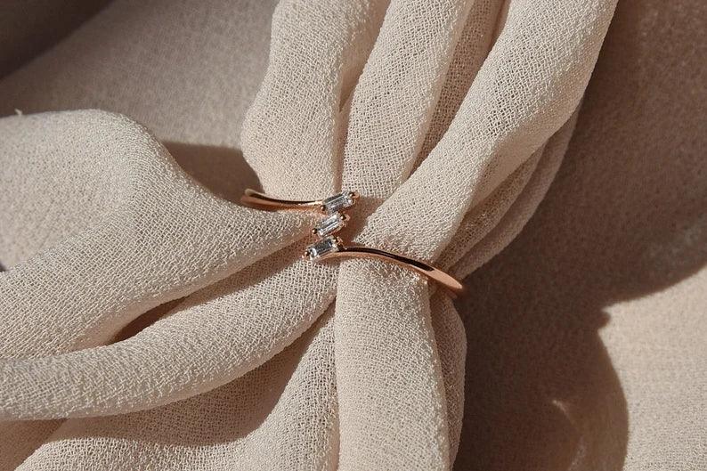 Minimal Baget Pırlanta Yüzük - Tipez - Mim Diamond