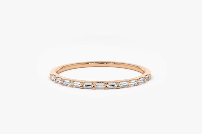Minimal Tasarım Baget Pırlanta Yüzük - Pera – Mim Diamond